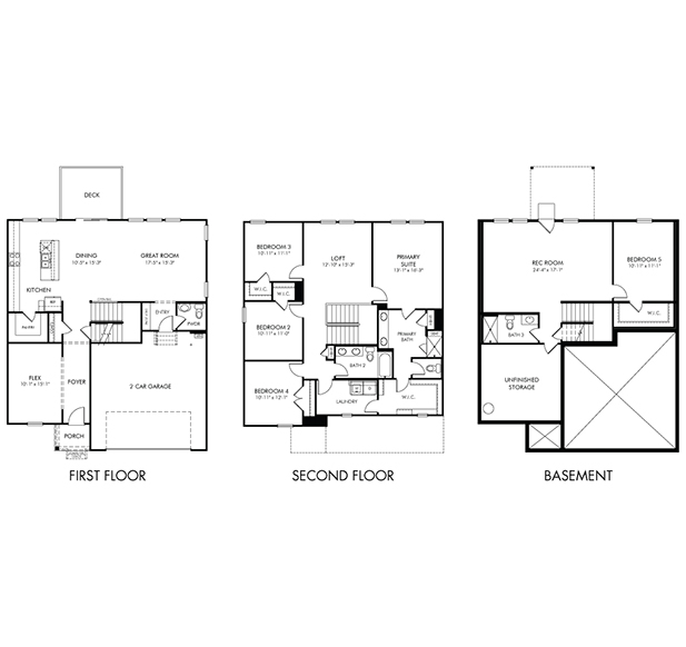 Dakota Basement Floorplan at a Meritage Homes community in Charlotte, NC.