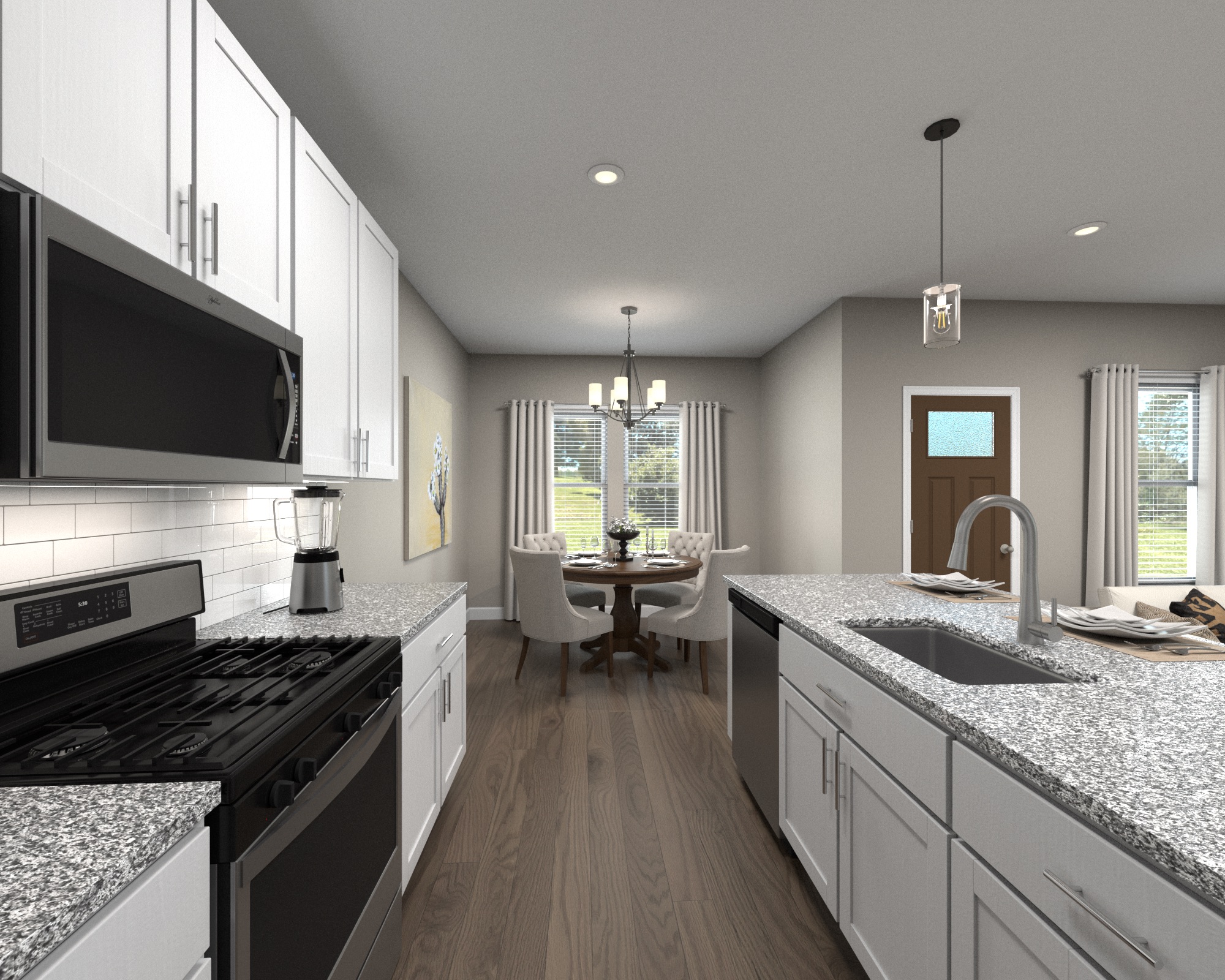 The large walk-in pantry and kitchen island make it easy to feed a group.