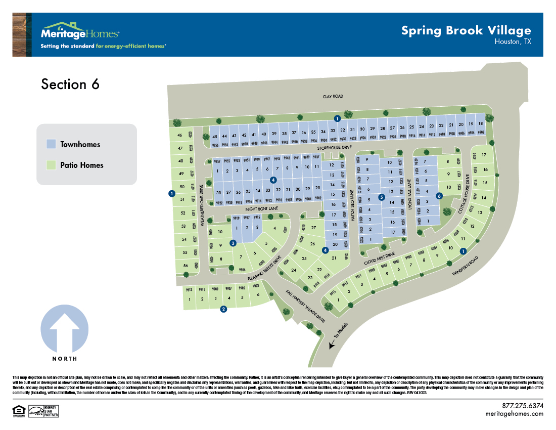 HOU site plan flyer Spring Brook Village Sec 5