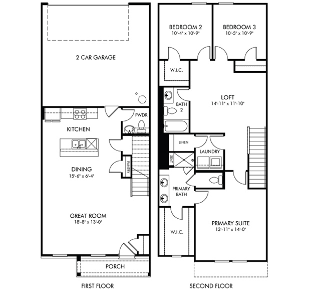 Truman floorplan at a Meritage Homes community in Charlotte, NC.