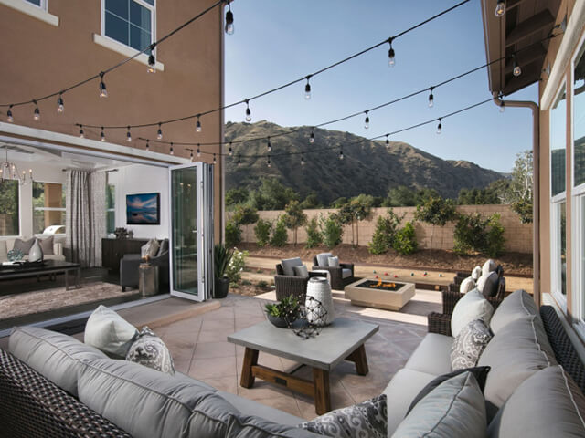 Outdoor courtyard with fire pit