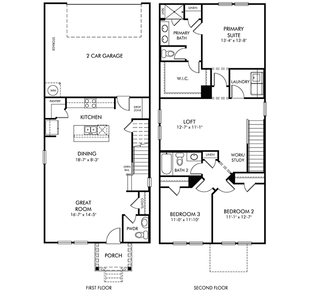 Bayview floorplan at a Meritage Homes community in Charlotte, NC. 