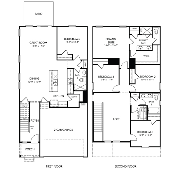 Paisley Floorplan at a Meritage Homes community in Charlotte, NC.