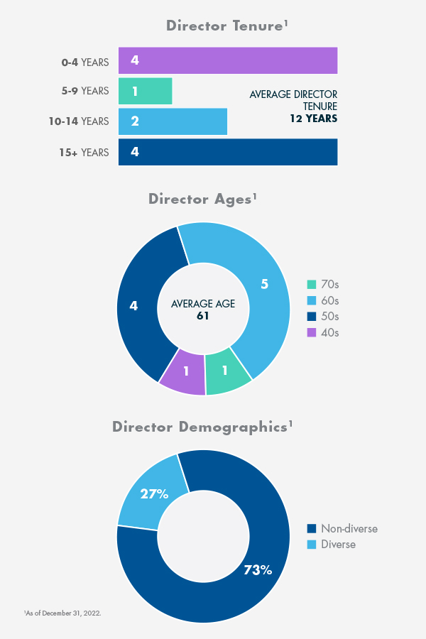 Director tenure, ages and demographics