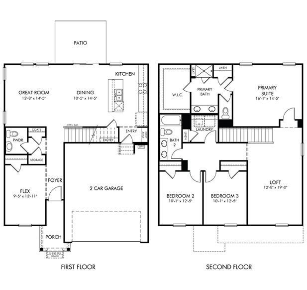 Rockwell Floorplan at a Meritage Homes Community in Charlotte, NC.