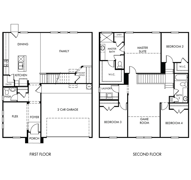 Blue print of the River River (3006) floorplan in San Antonio. 