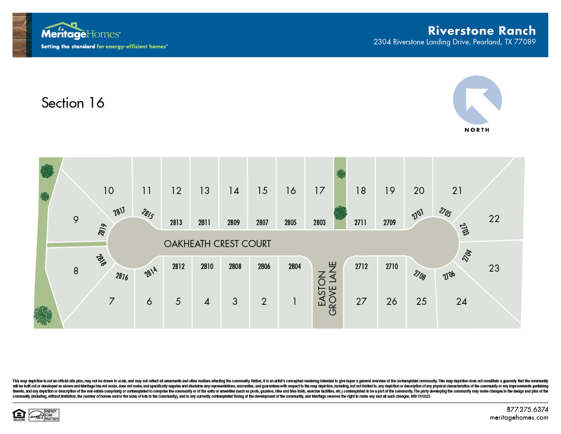 HOU site plan flyer Riverstone Ranch sec 16