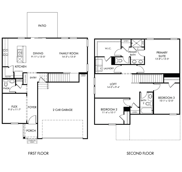 Alexander Floorplan at a Meritage Homes Community in Charlotte, NC.