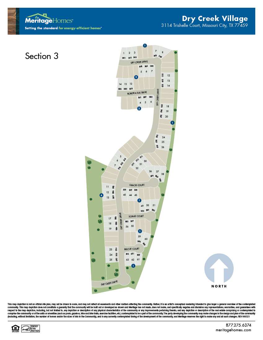 HOU Site Map Flyer Dry Creek Village Sec 3