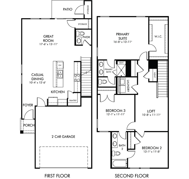 The Opal floorplan at a Meritage Homes community in Charlotte, NC.