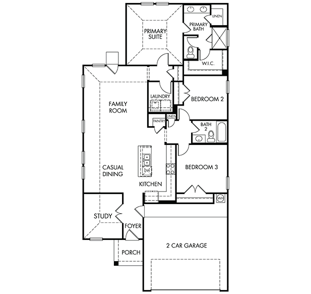 Blueprint of the San Saba (3015) floorplan in San Antonio.