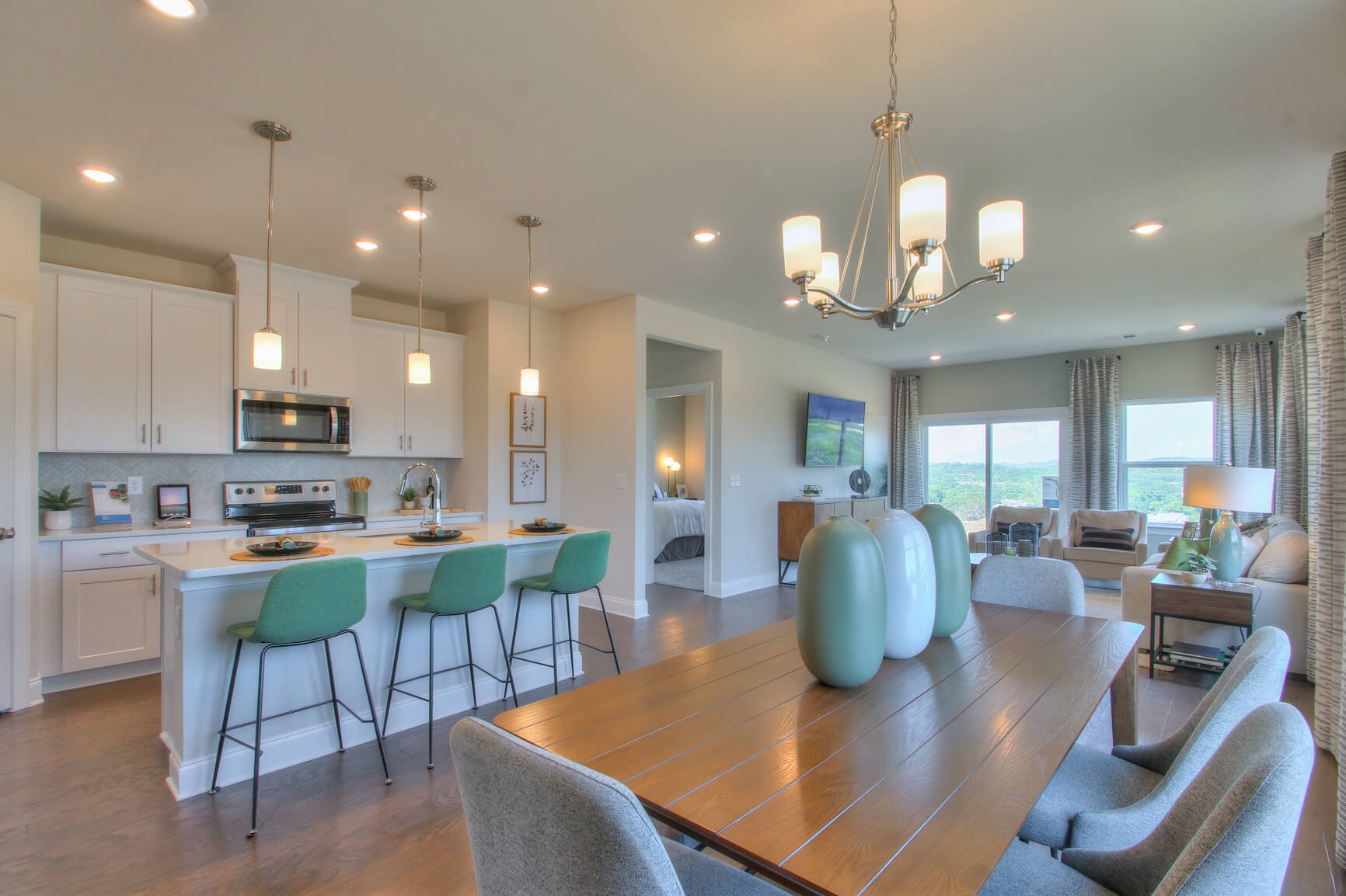 Enjoy your morning coffee at the stunning kitchen island.