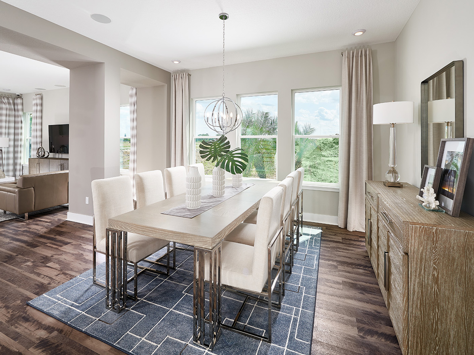 This beautifully designed gourmet kitchen is a chef's dream with built-in stainless steel appliances and tons of counter space.
