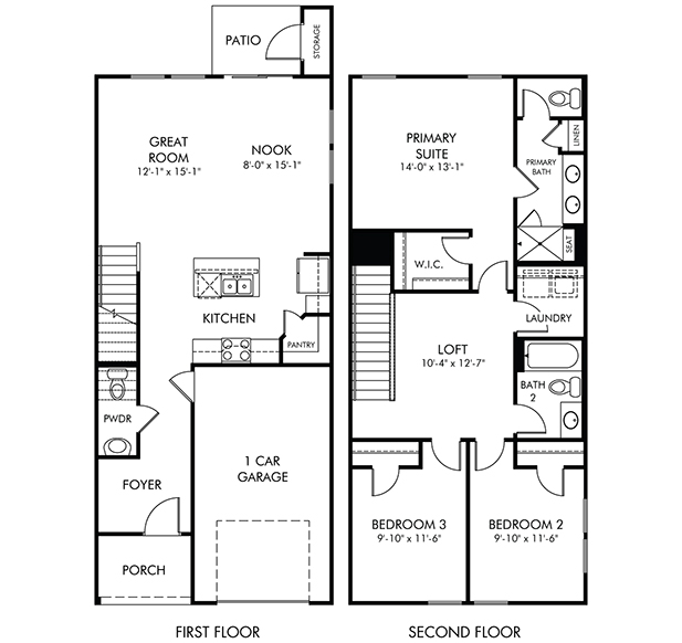 Amber floorplan at a Meritage Homes community in Charlotte, NC.