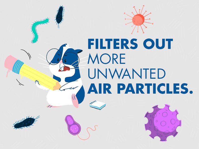 Illustration of air particles 