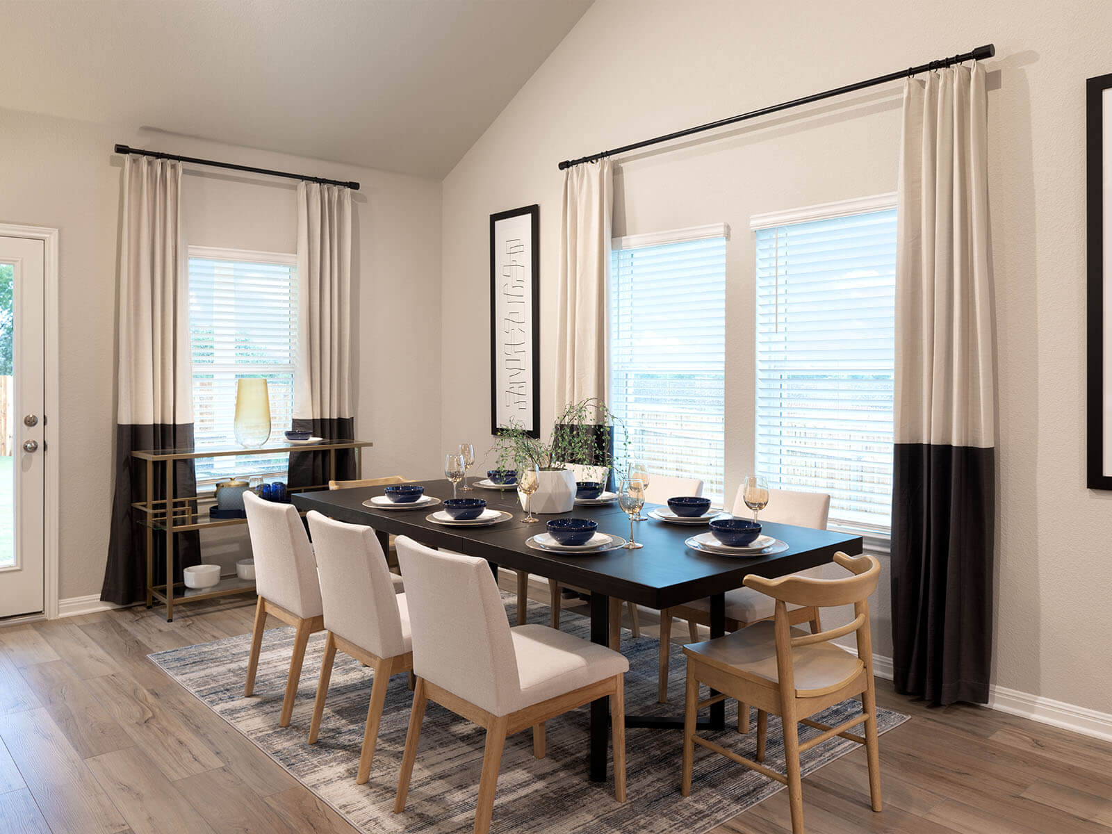 The large island offers plenty of counter space.