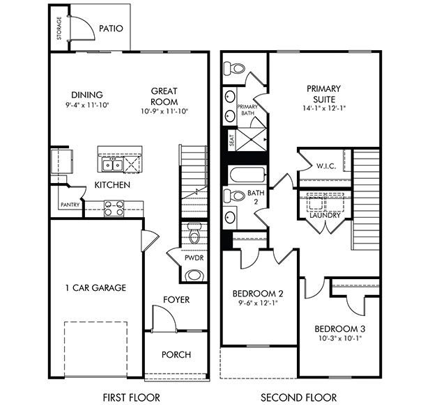 Topaz floorplan at a Meritage Homes community in Charlotte, NC.