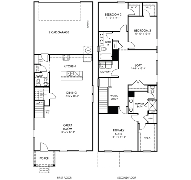 Cromwell floorplan at a Meritage Homes community in Charlotte, NC.