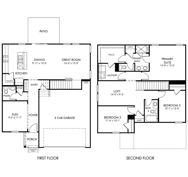 Alexander Floorplan at a Meritage Homes Community in Charlotte, NC.