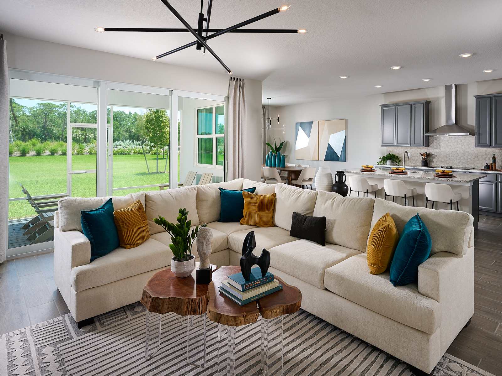 Family room modeled at Brystol at Wylder